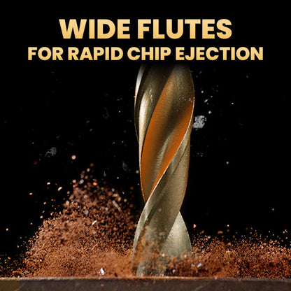 High-Strength 4-Flute Serrated Eccentric Drill Bit Kit - (Set of 13)