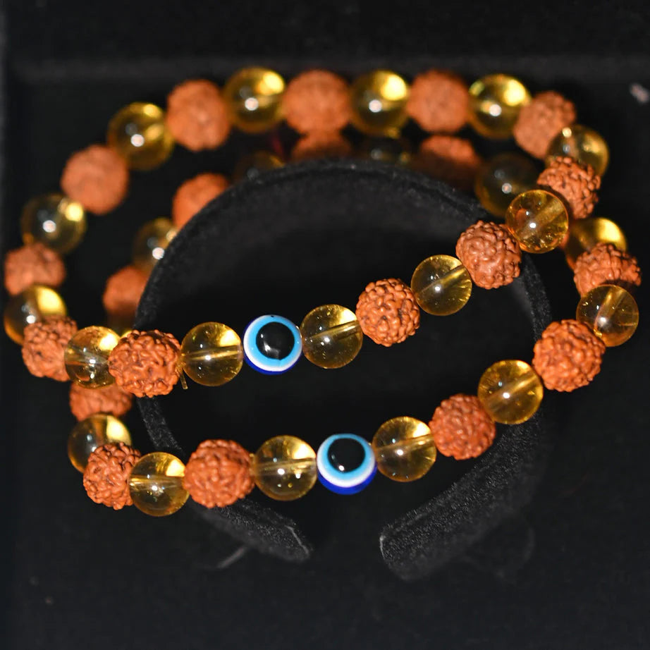 Citrine Rudraksha Bracelet (Pack of 2)