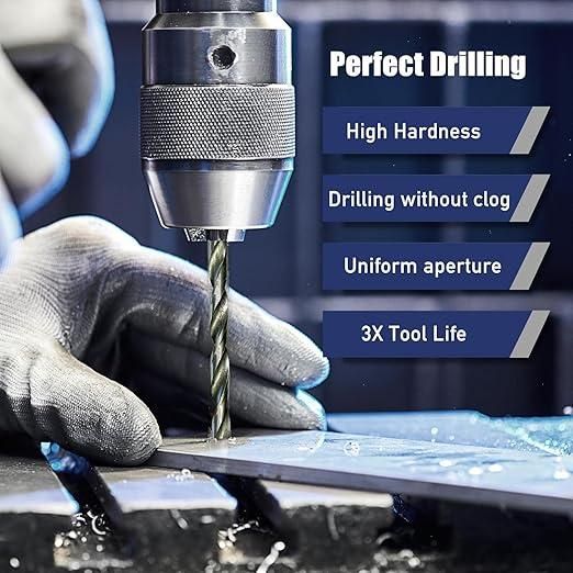 High-Strength 4-Flute Serrated Eccentric Drill Bit Kit - (Set of 13)