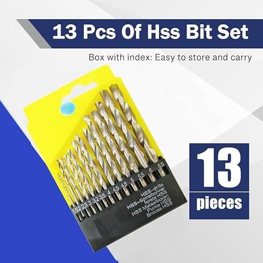 High-Strength 4-Flute Serrated Eccentric Drill Bit Kit - (Set of 13)