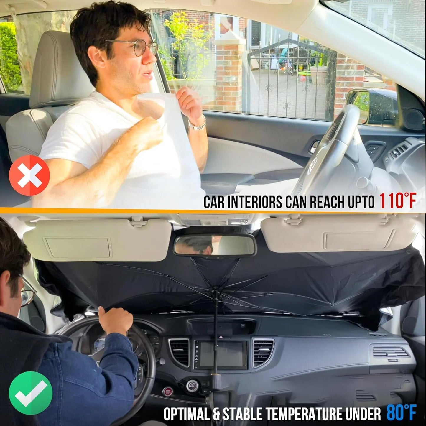 Essntials Car-Umbrella + 4 Window Covers