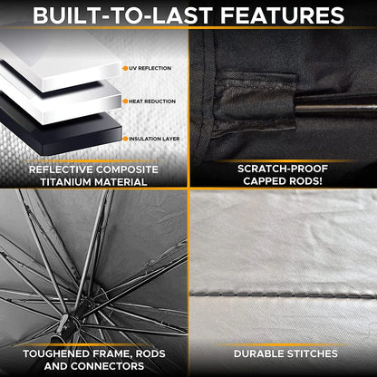 Essntials Car-Umbrella + 4 Window Covers